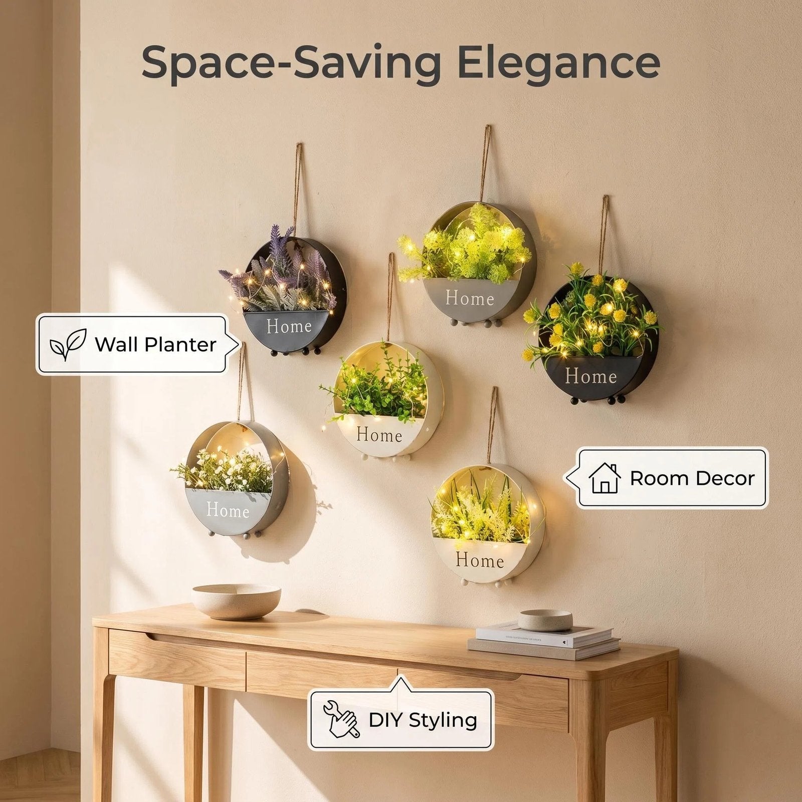 Nordic Metal Wall Planter alternate product view