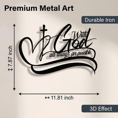 Metal Cross Christian Wall Art alternate product view