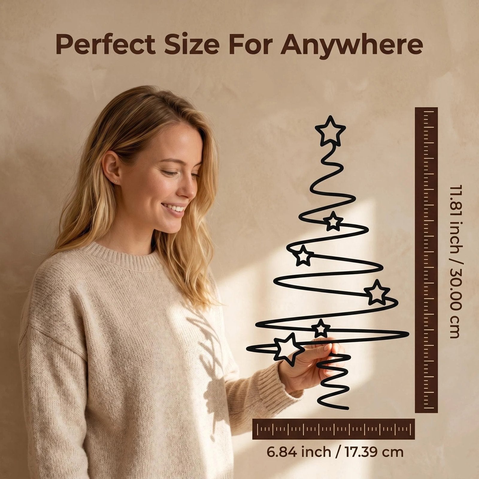 Metal Christmas Tree Wall Decor product detail view