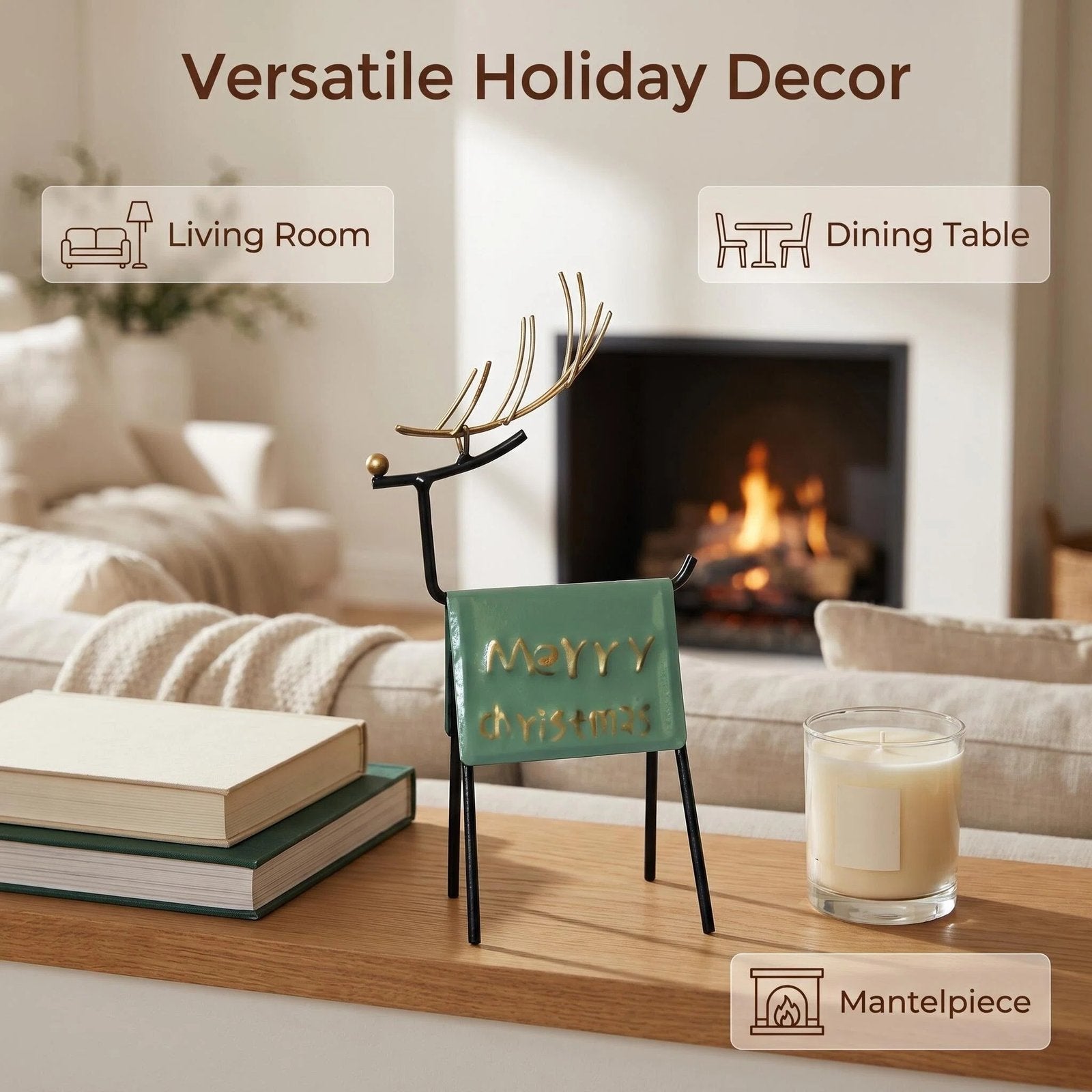 Nordic Metal Christmas Deer Table Decor product detail view