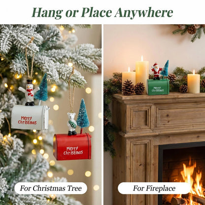 Metal Santa & Snowman Mailbox Ornament product detail view