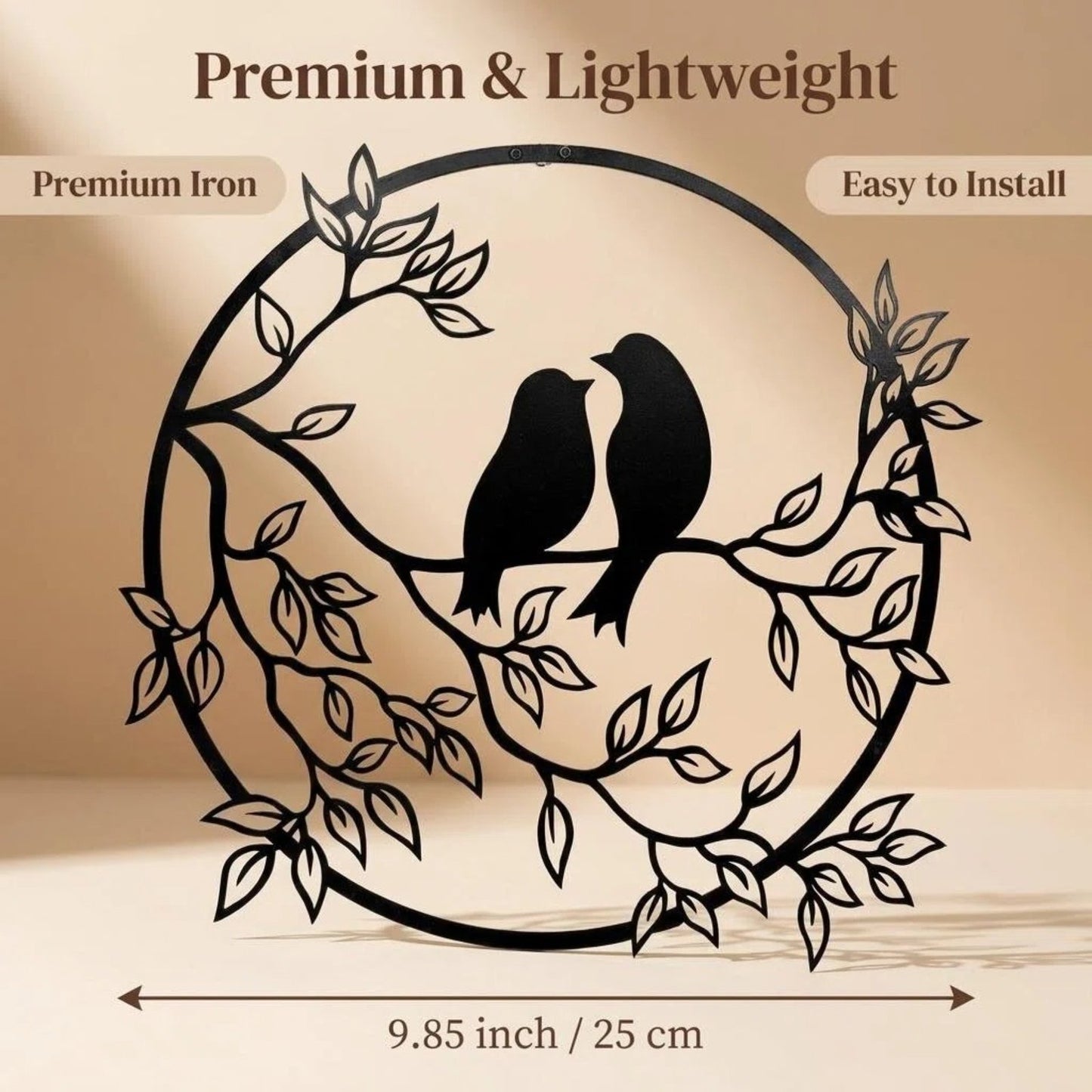 Love Birds Metal Wall Art product detail view