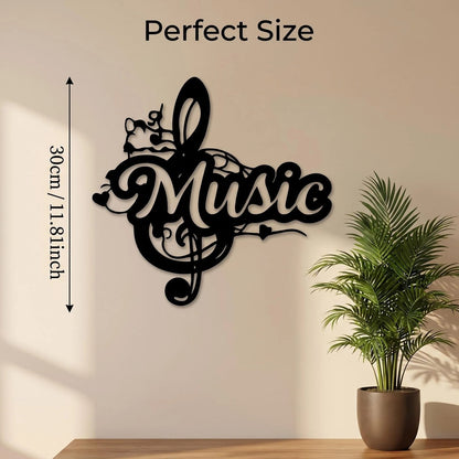 Music Note Metal Wall Art product detail view