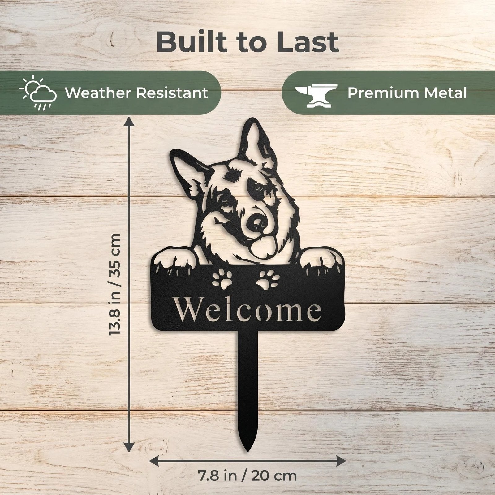 German Shepherd Metal Garden Sign product detail view