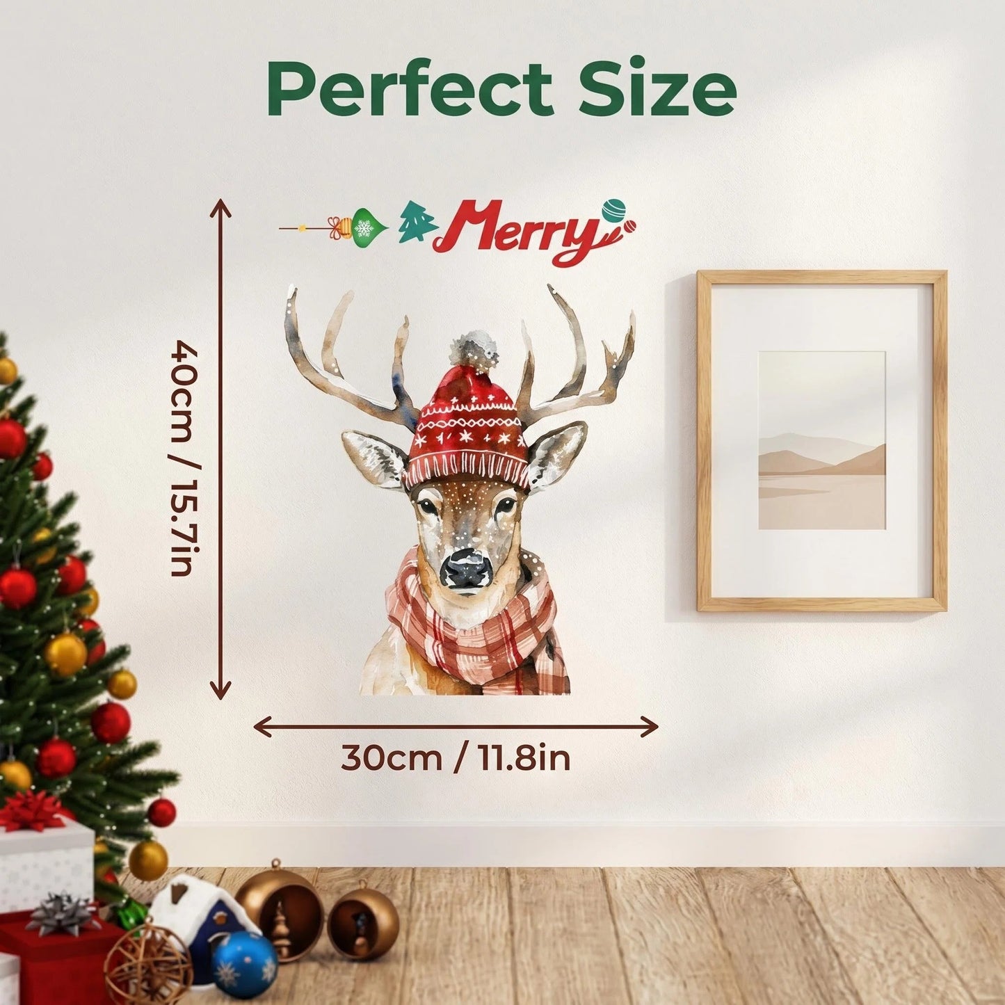 Christmas Reindeer Wall Sticker Holiday Home Decor