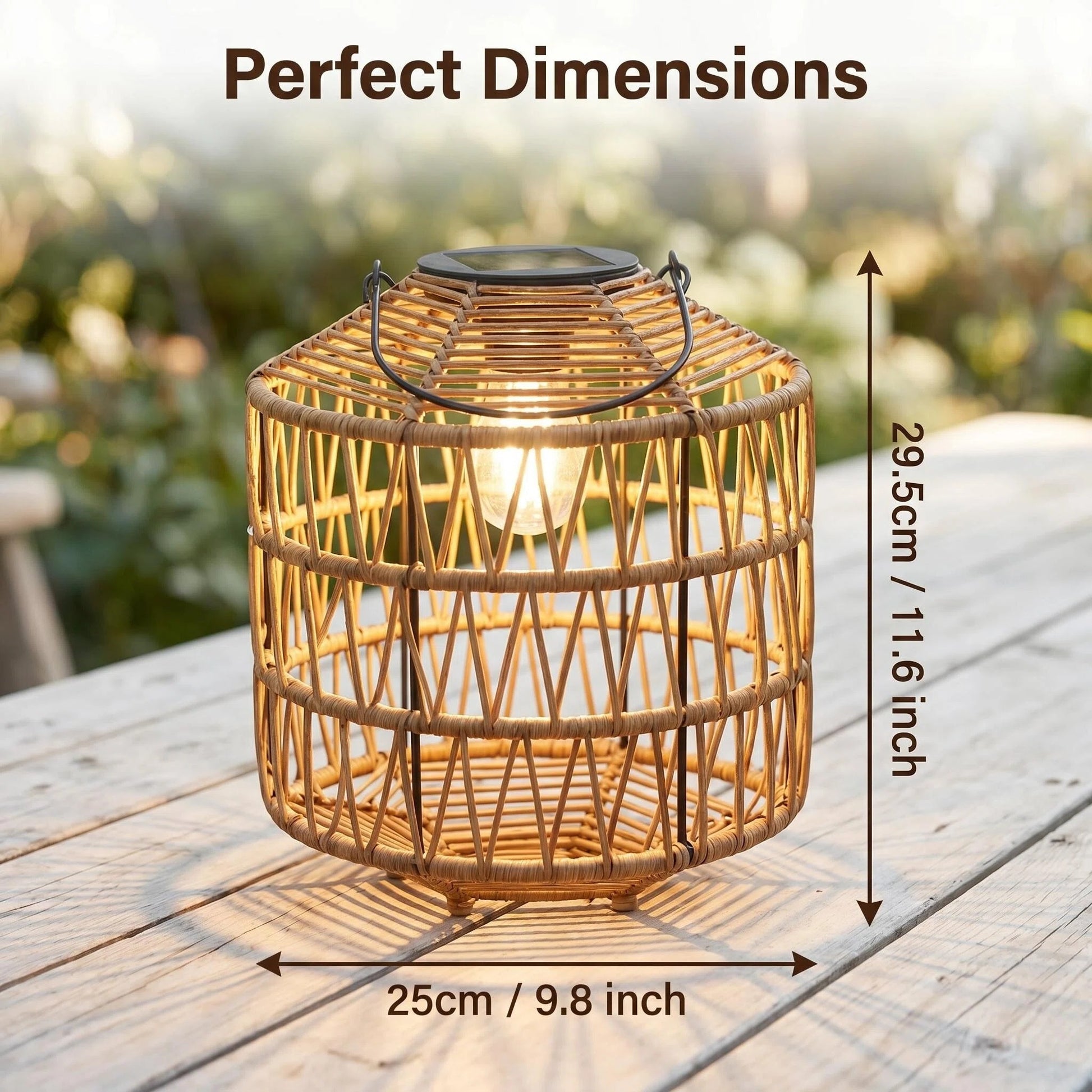 Solar Woven Rattan Lantern