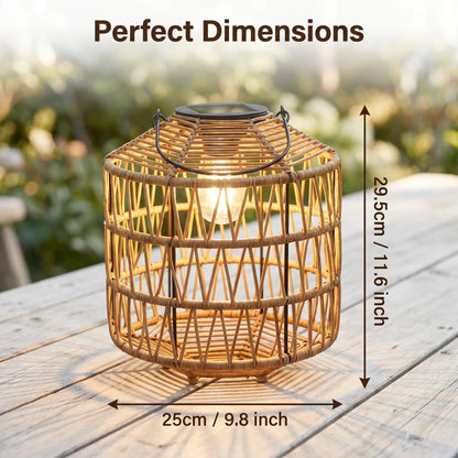 Solar Woven Rattan Lantern