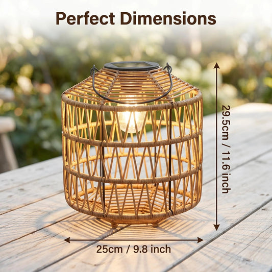 Solar Woven Rattan Lantern