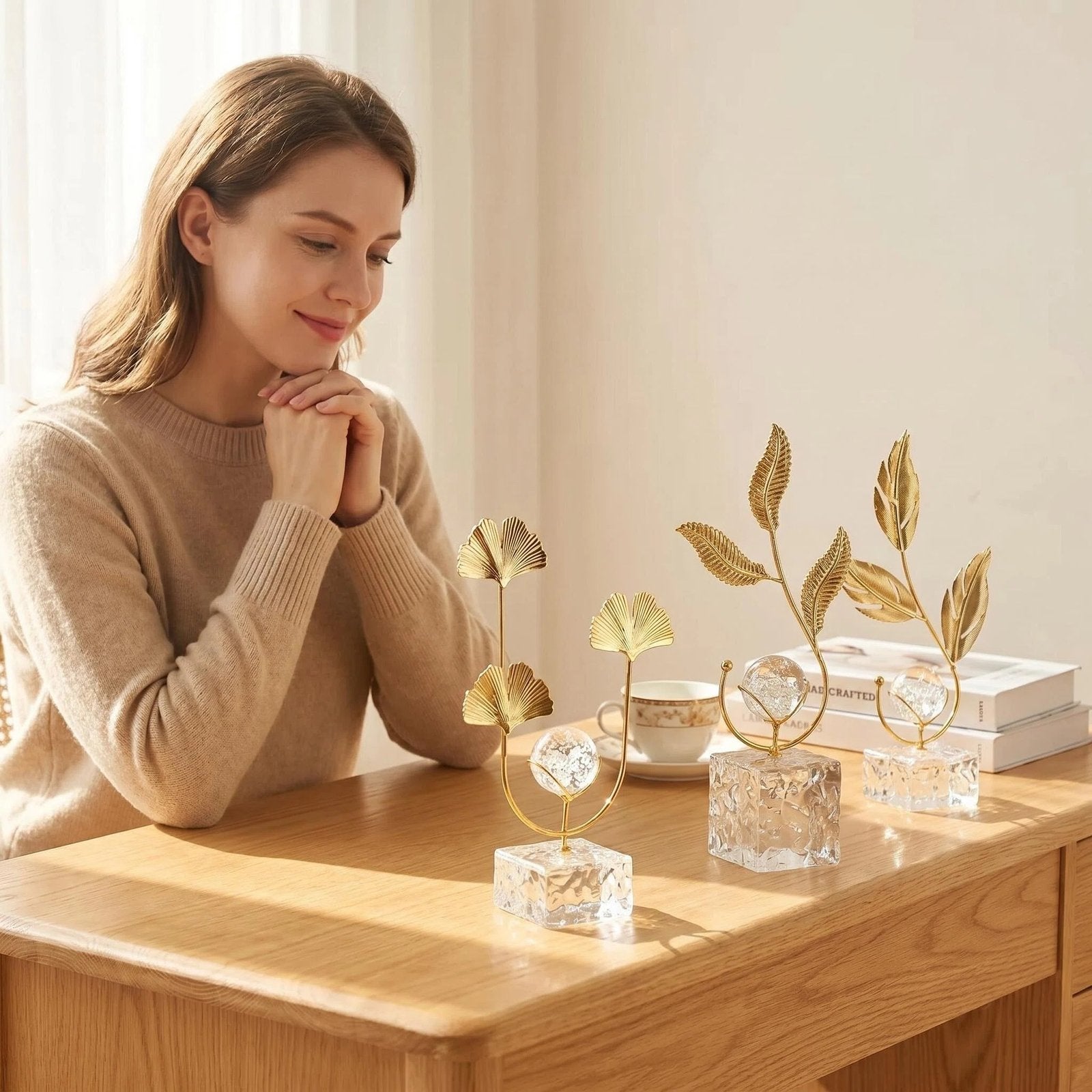Nordic Metal Crystal Ball Tabletop Decor additional product view