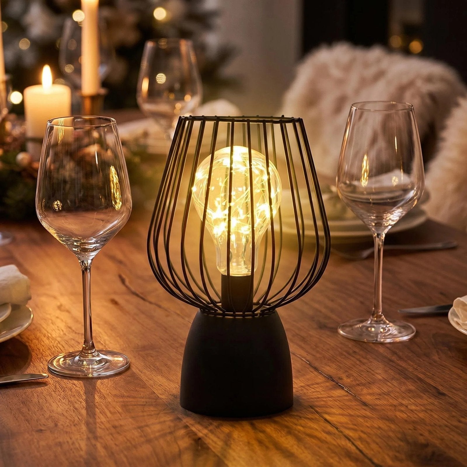 Battery-Operated Metal LED Table Lamp additional product view