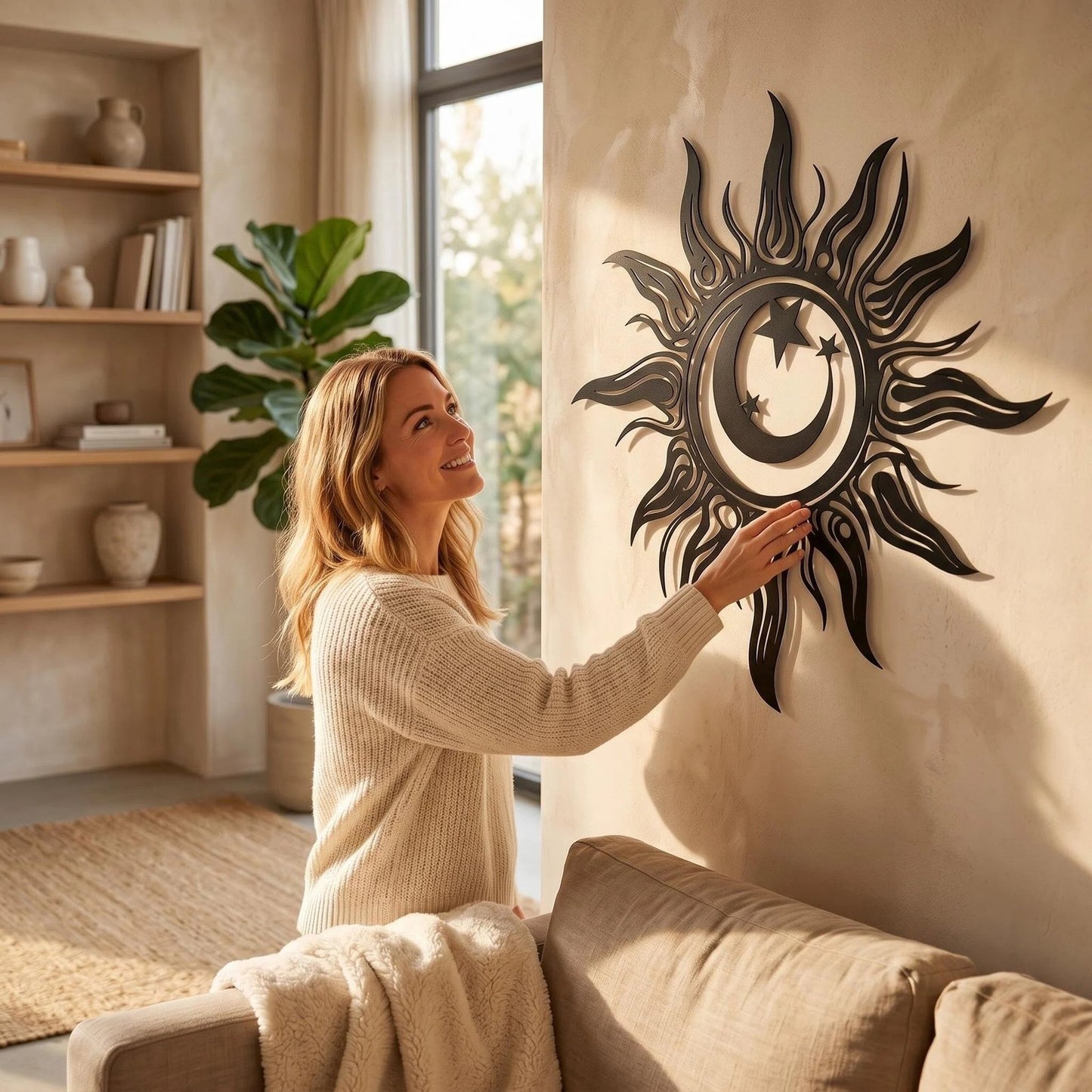 Sun & Moon Metal Wall Art additional product view