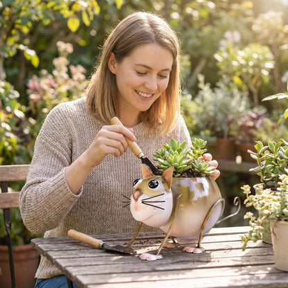 Metal Cat Garden Planter additional product view