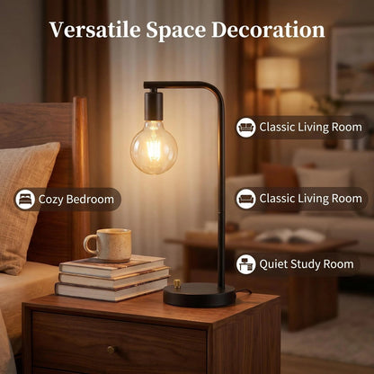 Vintage Iron & Glass Table Lamp additional product view