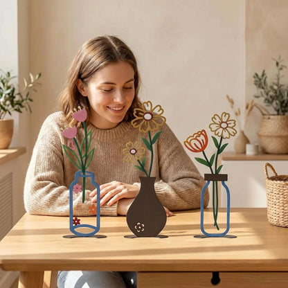 Metal Floral Vase Tabletop Decor product detail view