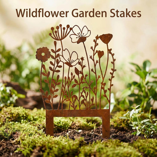 Rustic Metal Wildflower Garden Stake