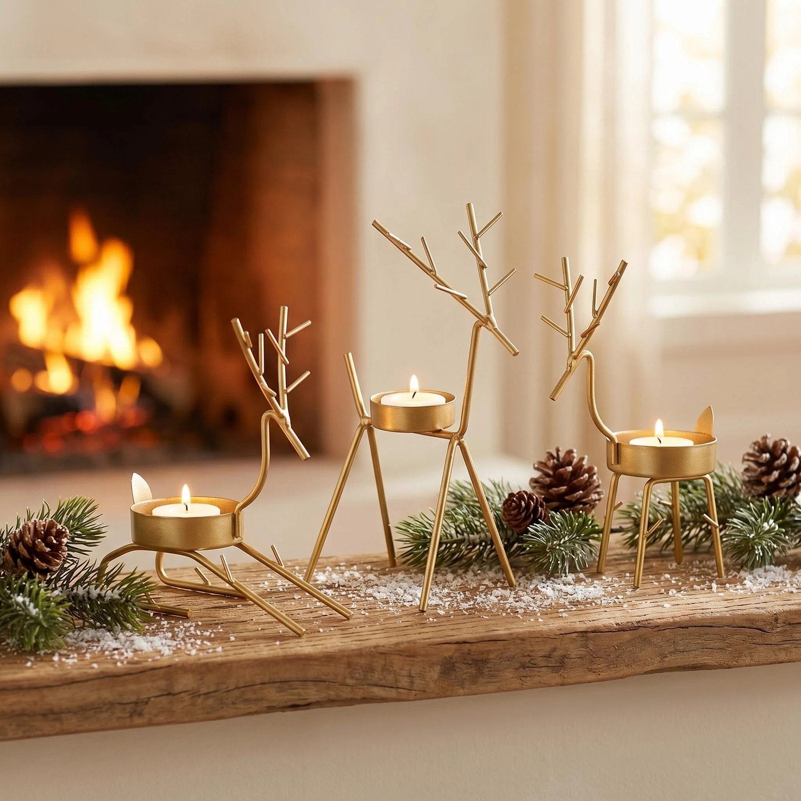 Gold Deer Metal Candle Holder additional product view