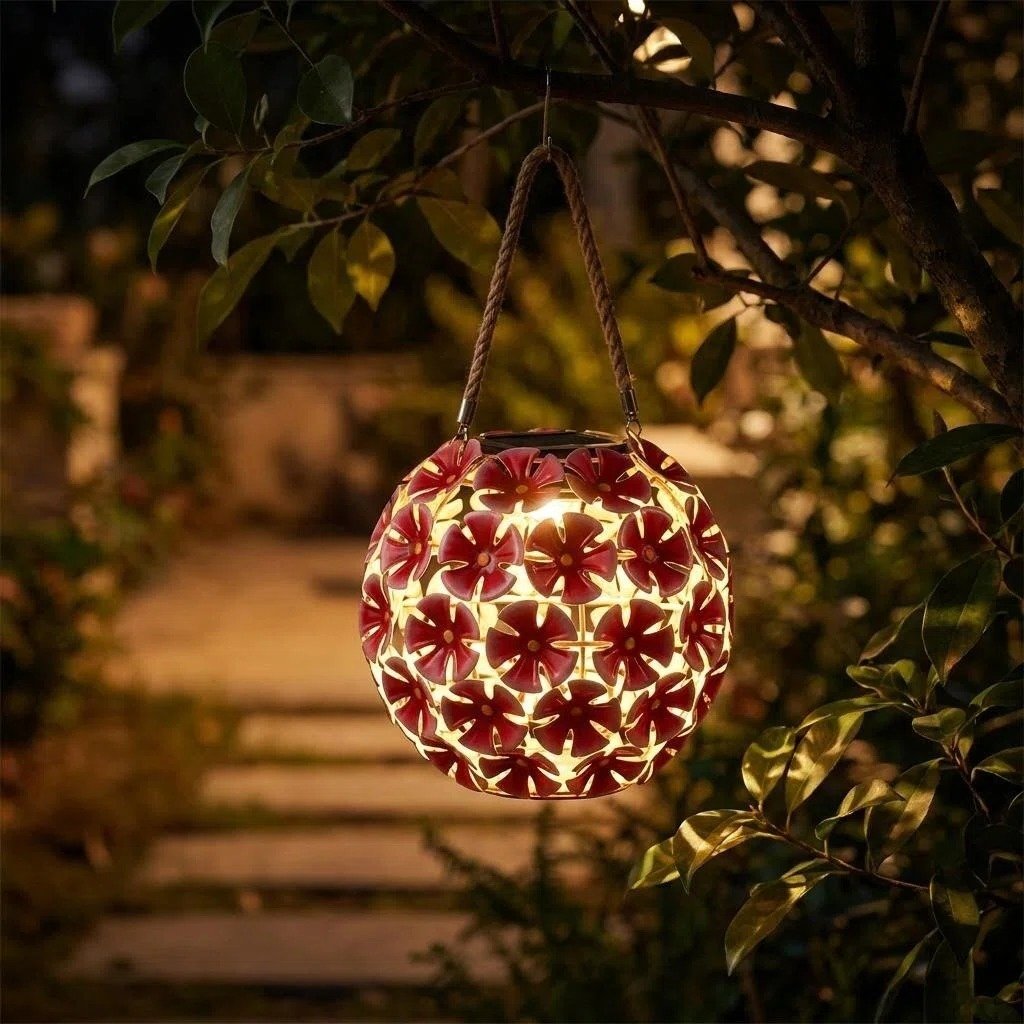 Solar Metal Hydrangea Garden Stake Light additional product view