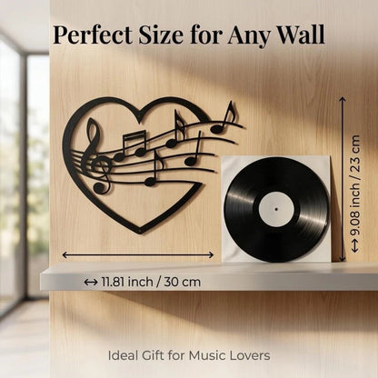 Heart Music Note Metal Wall Art product detail view