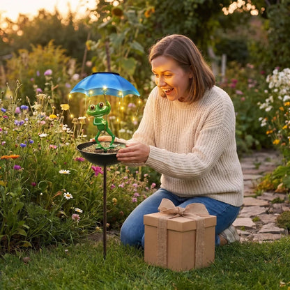 Solar Metal Frog Garden Light additional product view
