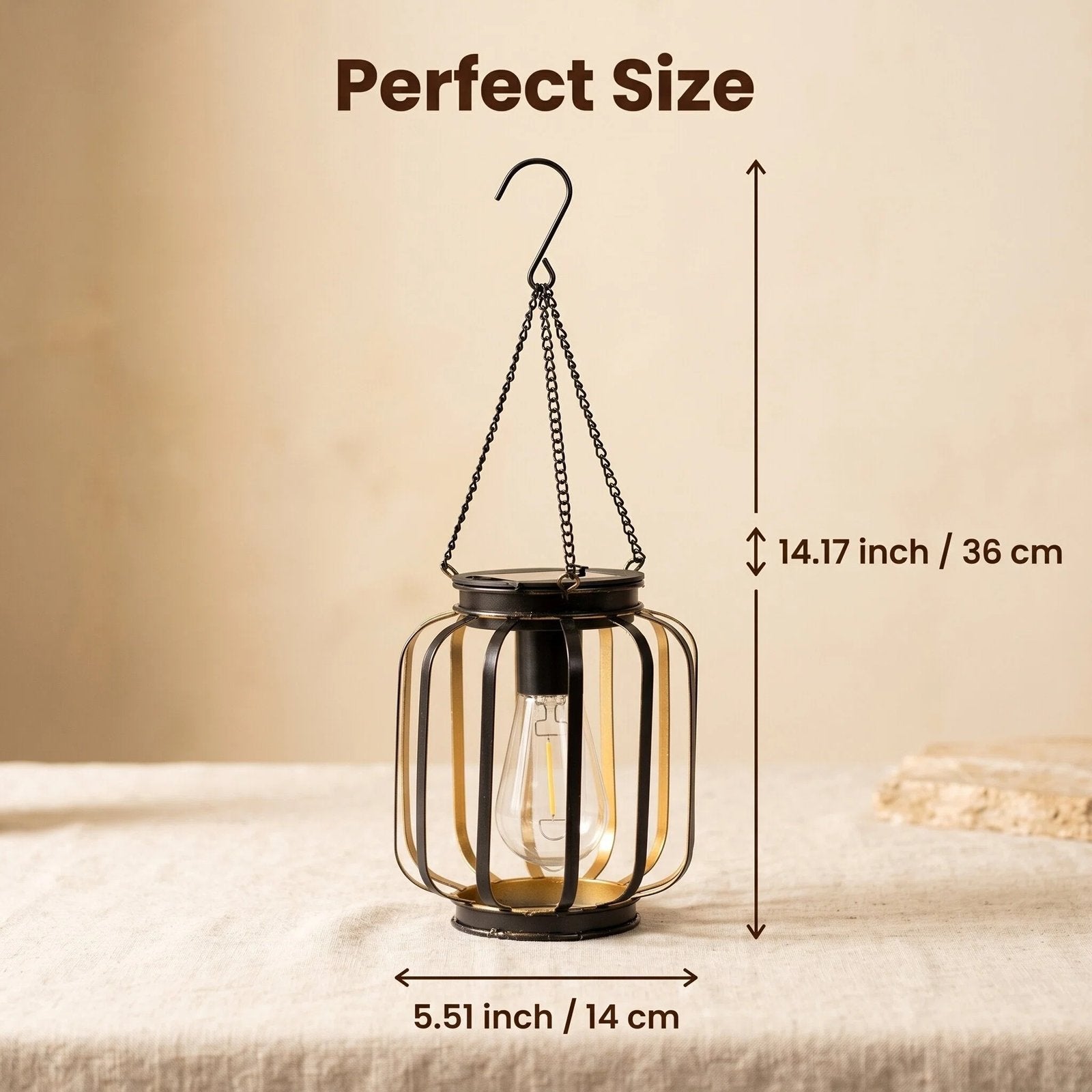 Solar Metal Hanging Garden Lantern product detail view