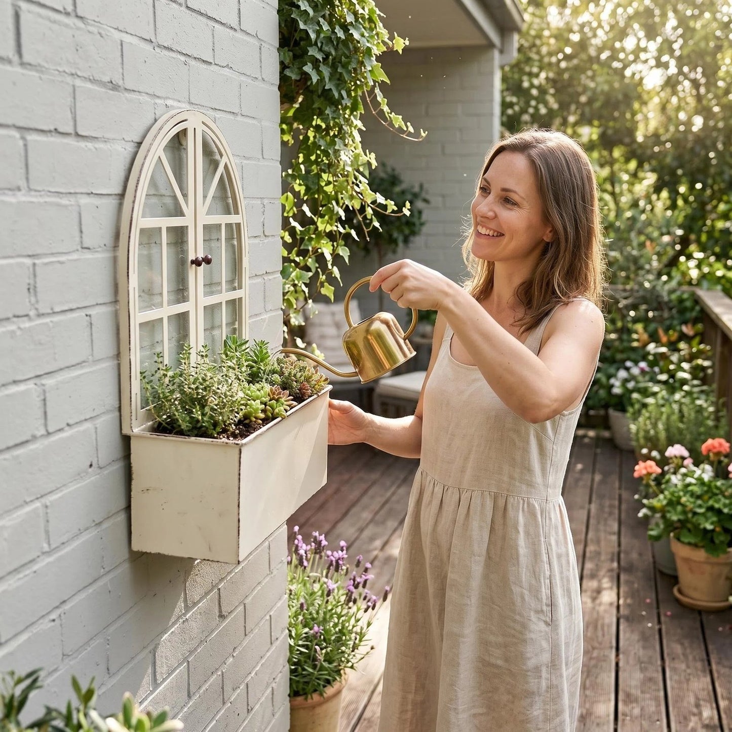 House-Shaped Metal Wall Planter additional product view