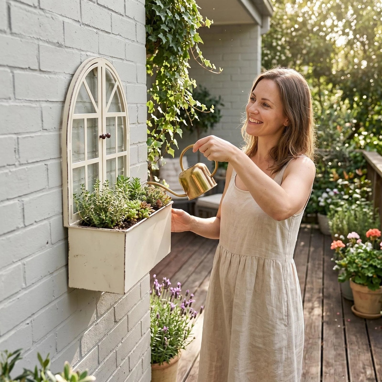House-Shaped Metal Wall Planter additional product view