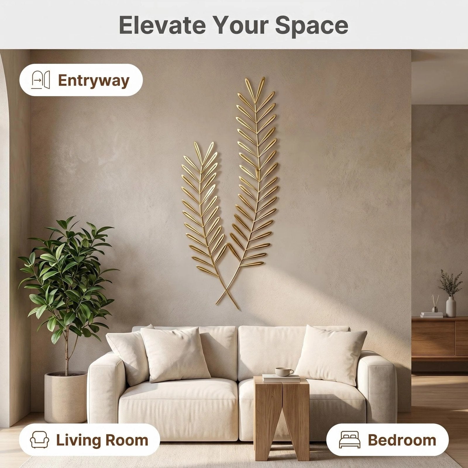 Nordic Metal Wheat Wall Decor additional product view