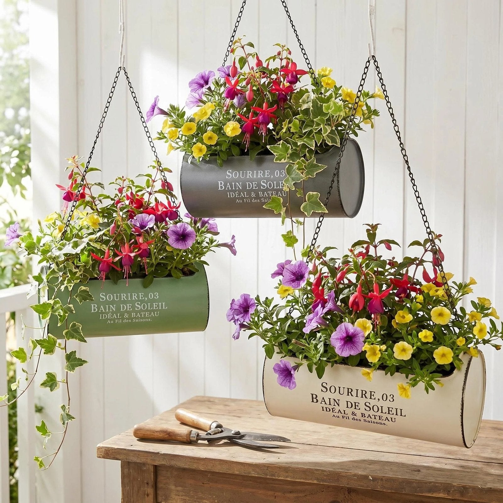 Vintage Metal Purse Hanging Planter additional product view