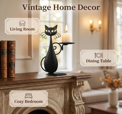 Vintage Cat Iron Candle Holder additional product view