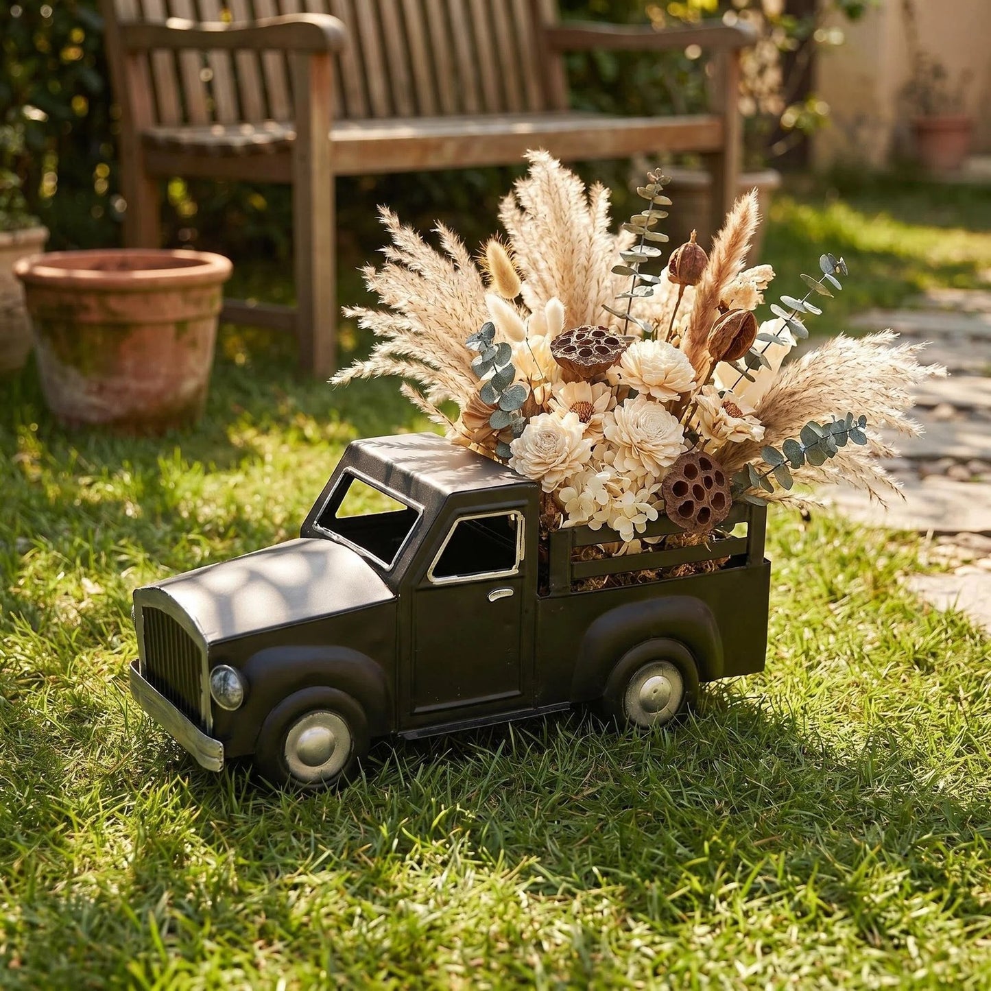 Vintage Metal Truck Planter additional product view