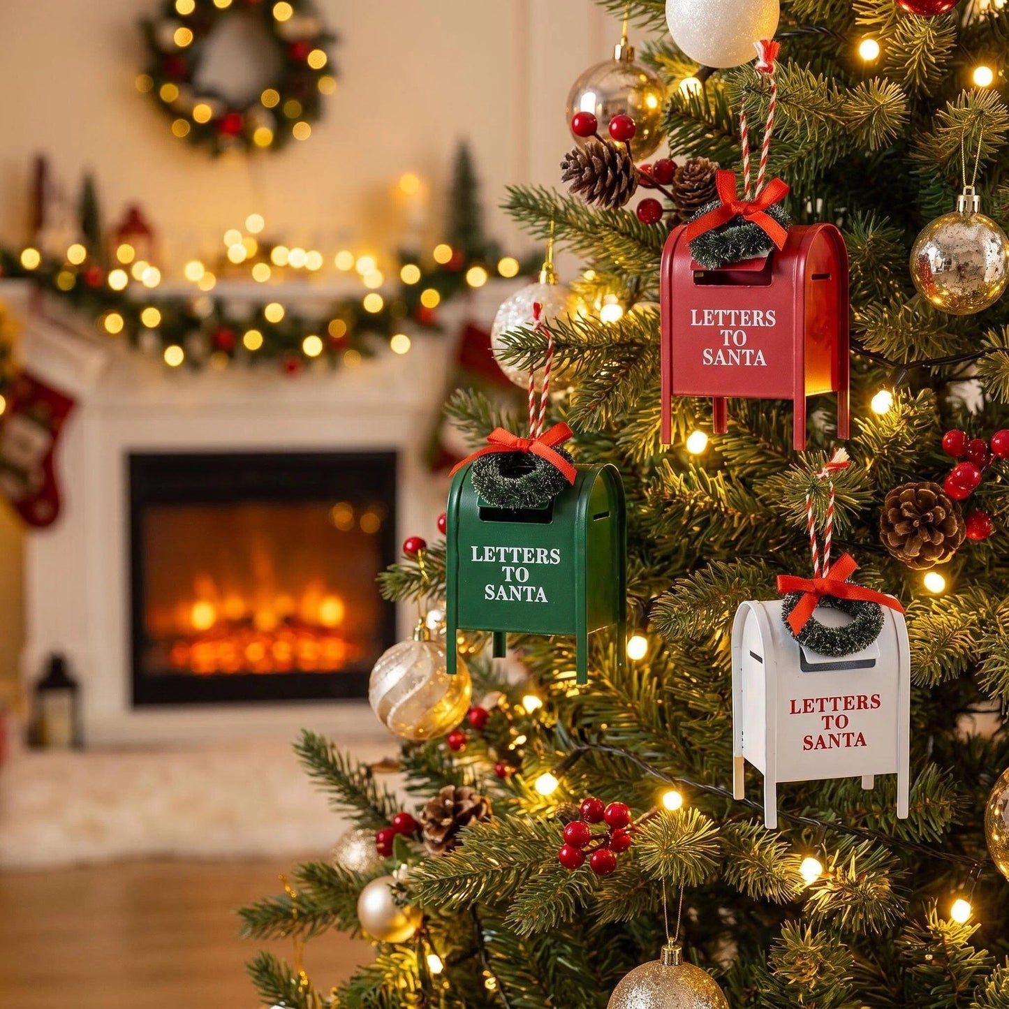 Metal Christmas Mailbox Table Ornament additional product view