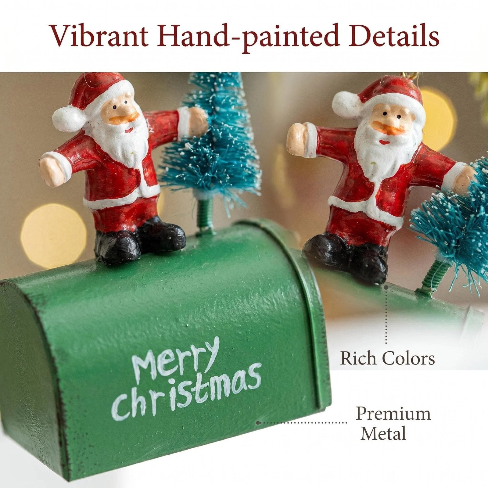 Metal Santa & Snowman Mailbox Ornament additional product view