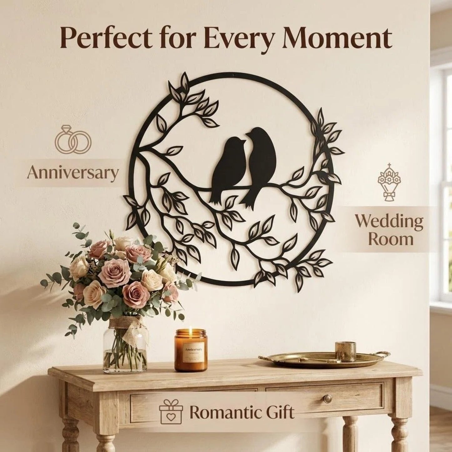 Love Birds Metal Wall Art additional product view