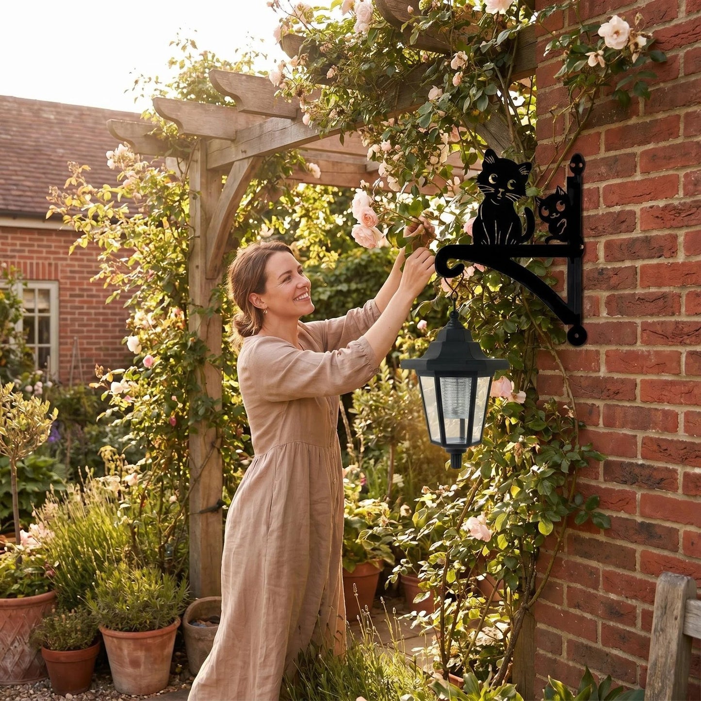 Metal Cat Hanging Planter Stand additional product view