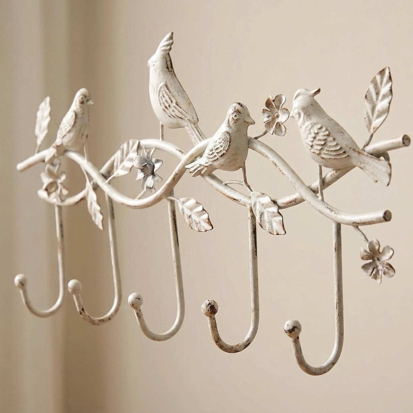 Vintage Bird Metal Wall Hook Rack additional product view