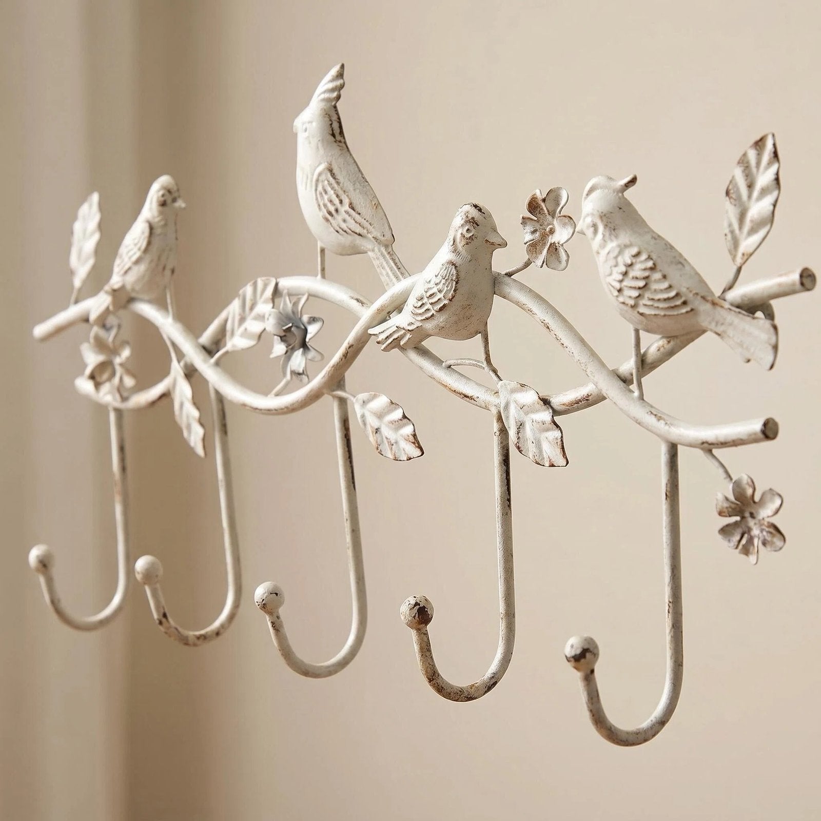Vintage Bird Metal Wall Hook Rack additional product view