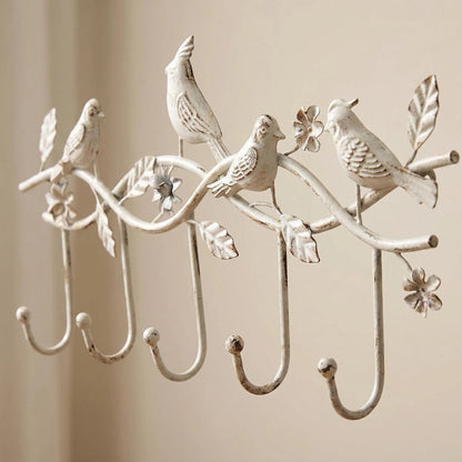 Vintage Bird Metal Wall Hook Rack additional product view