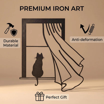 Cat Silhouette Metal Wall Art additional product view