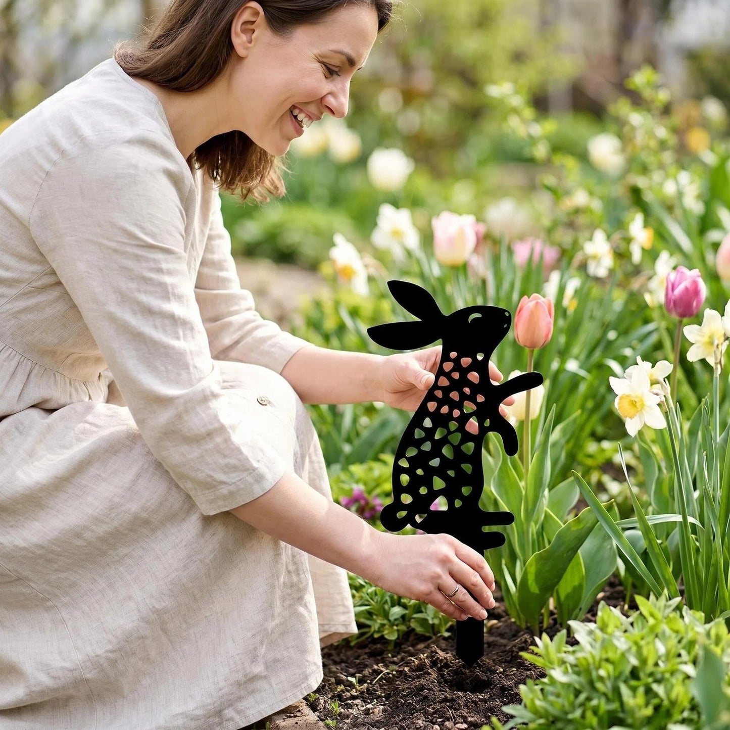 Metal Rabbit Garden Stake additional product view