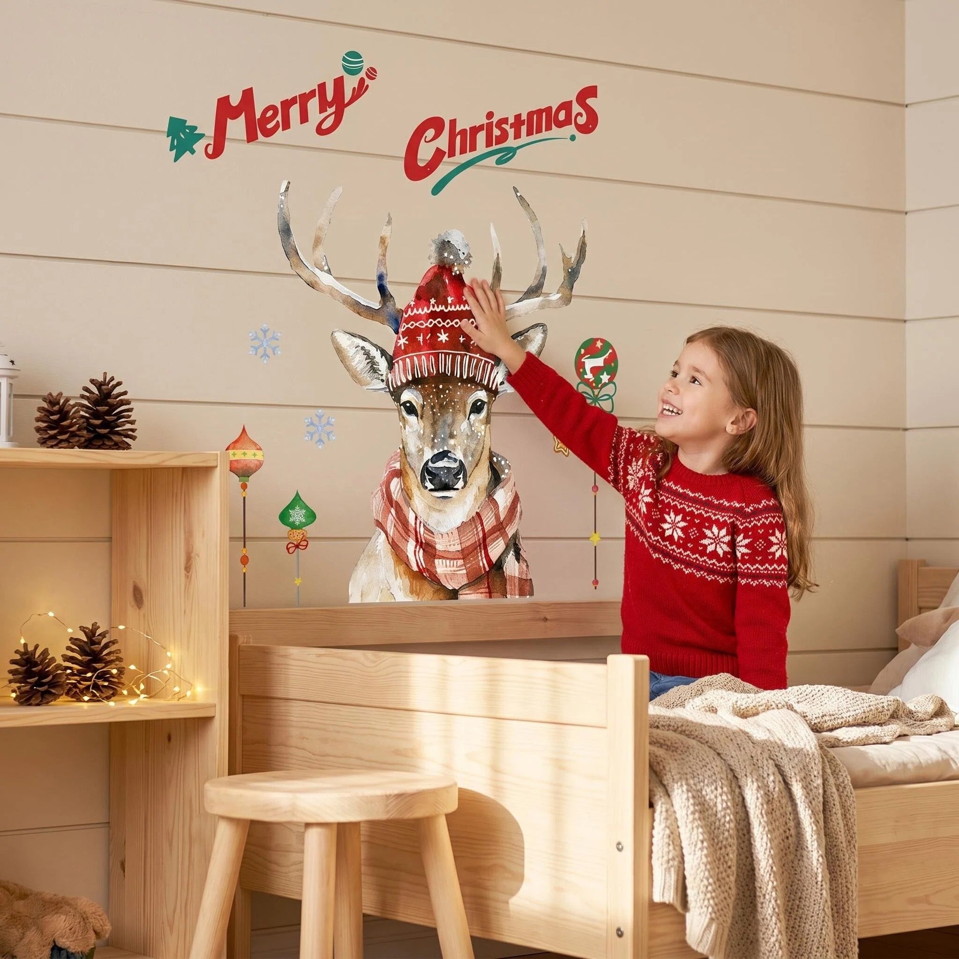 Christmas Reindeer Wall Sticker Holiday Home Decor