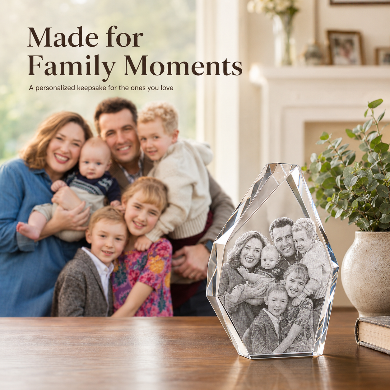 Personalized 3D Photo Crystal Keepsake – Iceberg Shape