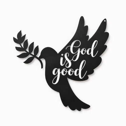 God Is Good Dove Metal Wall Art for Living Room
