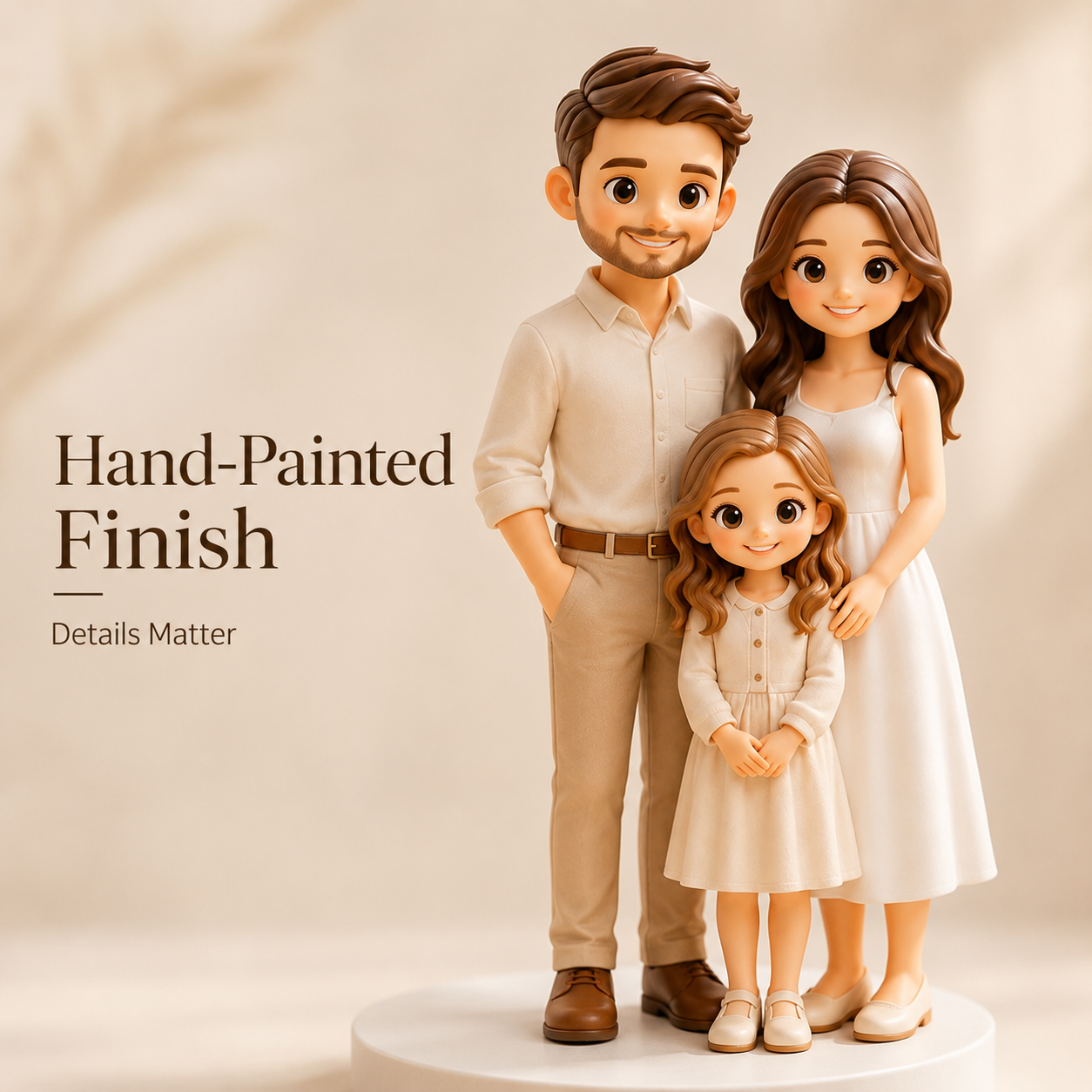 Custom 3D Printed Family Chibi Figurine from Photo with DIY Kit
