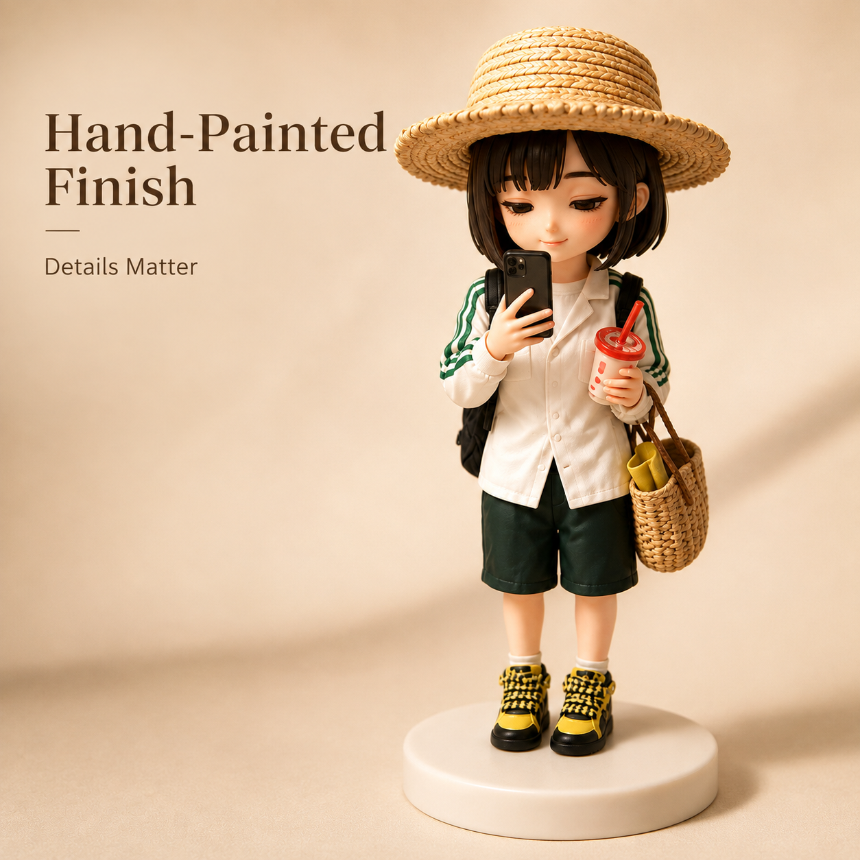 Custom 3D Printed Woman Figurine from Photo with DIY Painting Kit