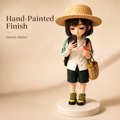 Custom 3D Printed Woman Figurine from Photo with DIY Painting Kit