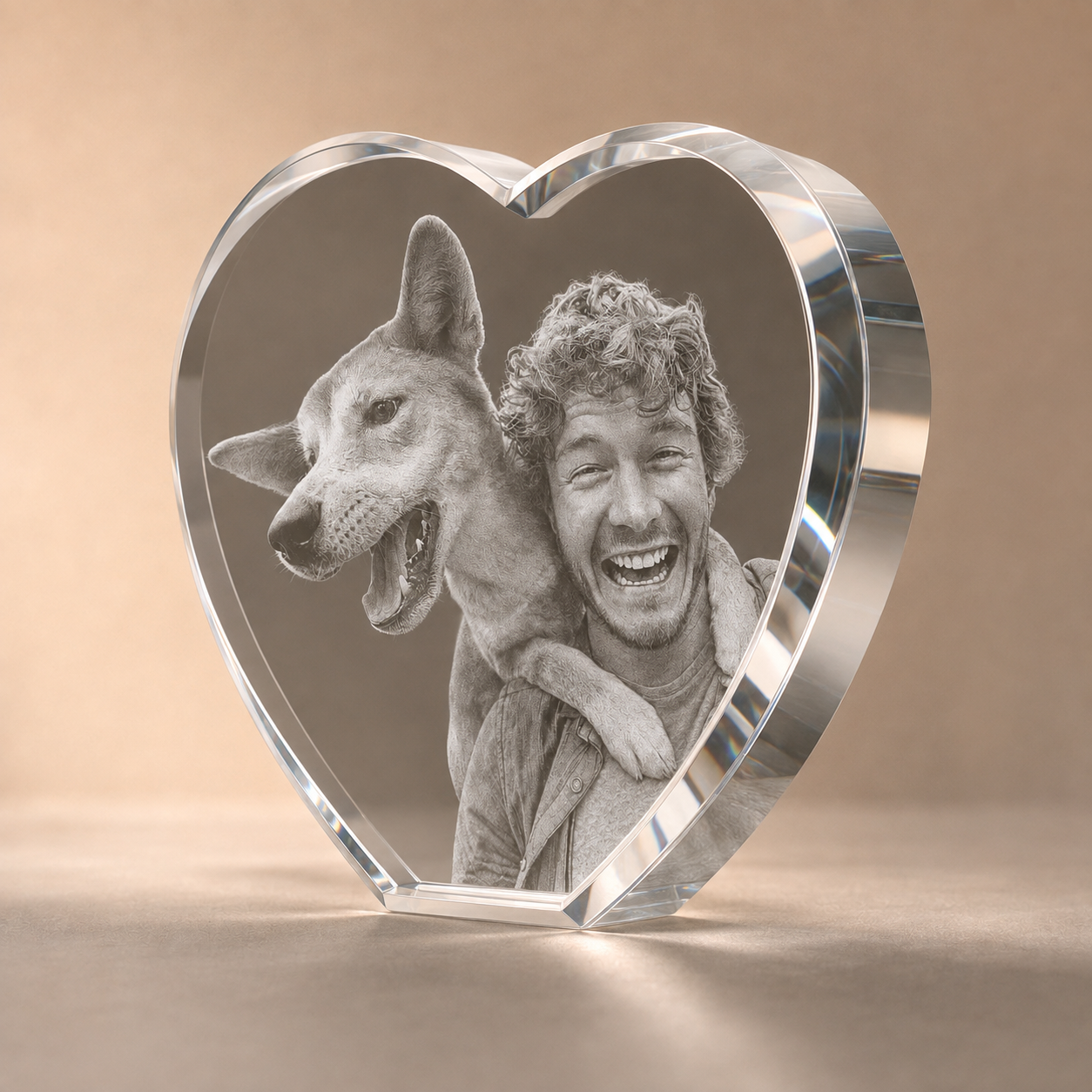 Personalized 3D Heart Crystal Photo Keepsake – Custom Photo Gift