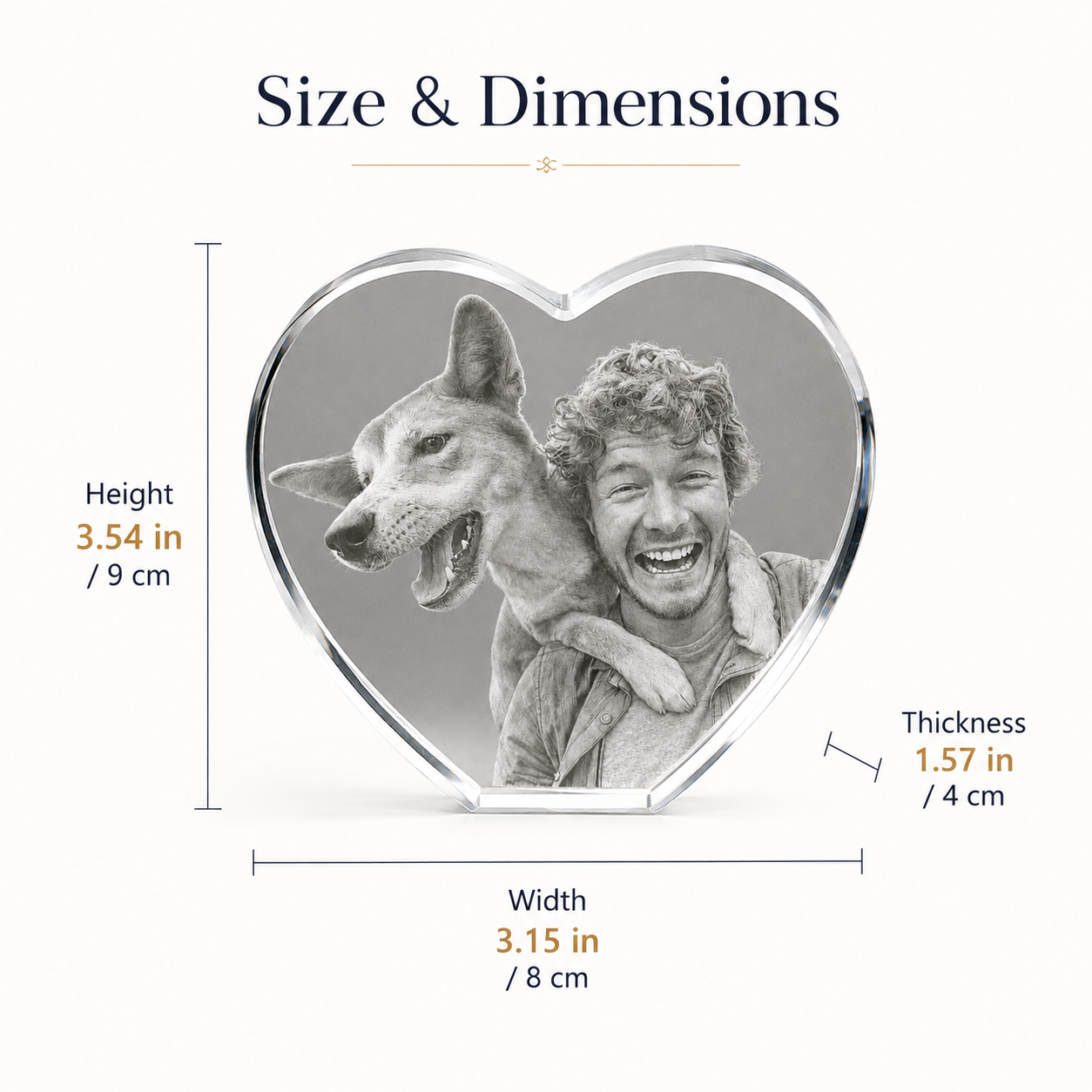 Personalized 3D Heart Crystal Photo Keepsake – Custom Photo Gift
