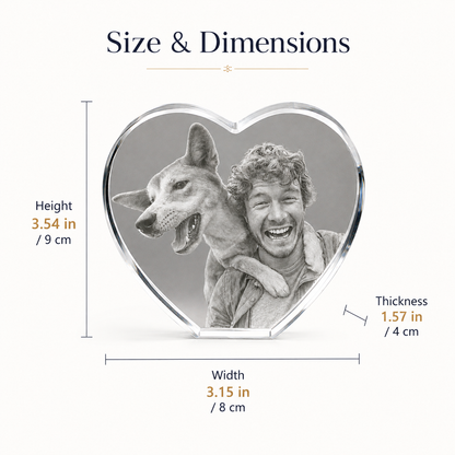 Personalized 3D Heart Crystal Photo Keepsake – Custom Photo Gift