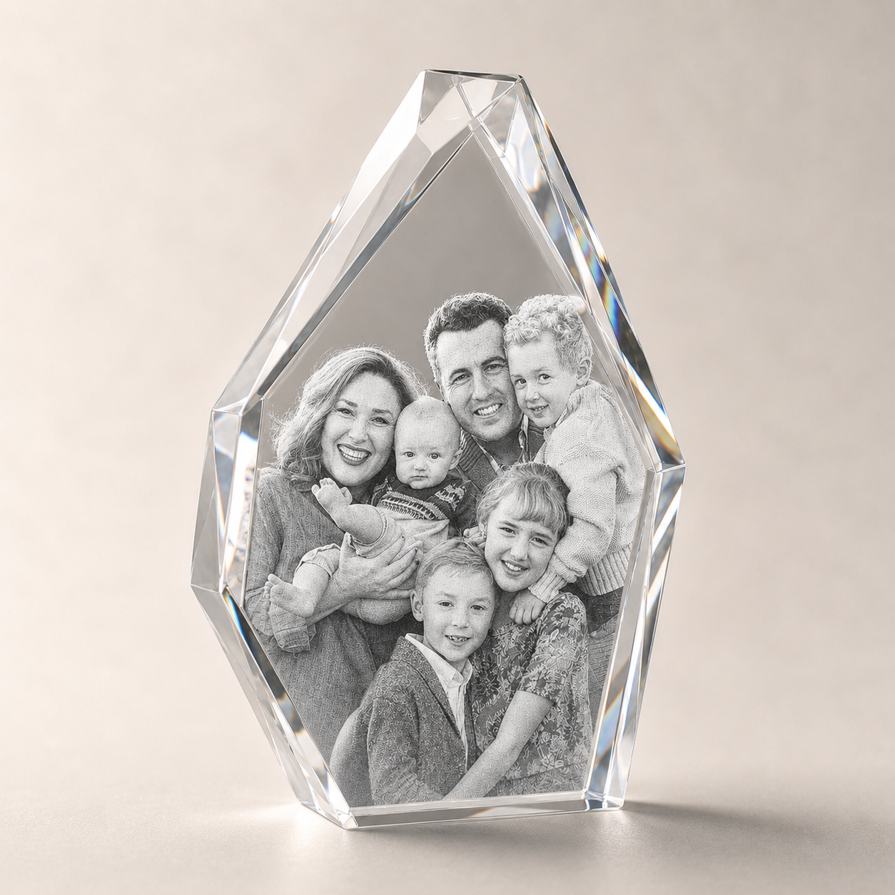 Personalized 3D Photo Crystal Keepsake – Iceberg Shape