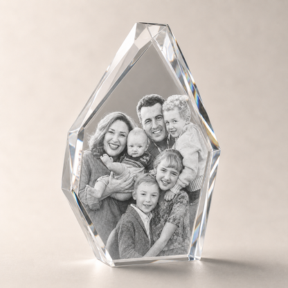 Personalized 3D Photo Crystal Keepsake – Iceberg Shape